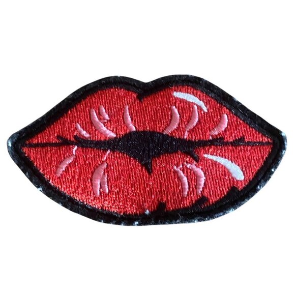 5pc Embroidered Patch Set NY Lemon Cherry Lips Blessed - Picture 5 of 6